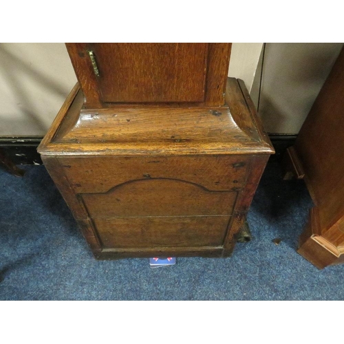 480 - A 19TH CENTURY OAK CASED 30 HOUR LONGCASE CLOCK BY WEBSTER OF SALOP, having a 10