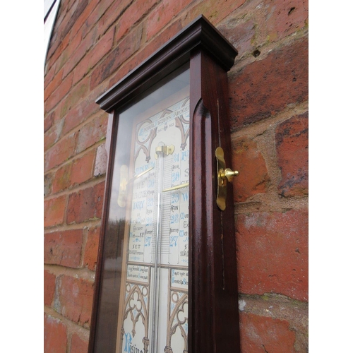 483 - A MID 20TH CENTURY ADMIRAL FITZROY WALL BAROMETER, having a paper dial, brass markers, thermometer a... 