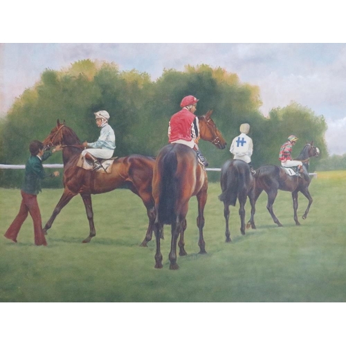 92 - FAIRHURST (XX). British school, a number of racehorses with jockeys up waiting for the start, signed... 