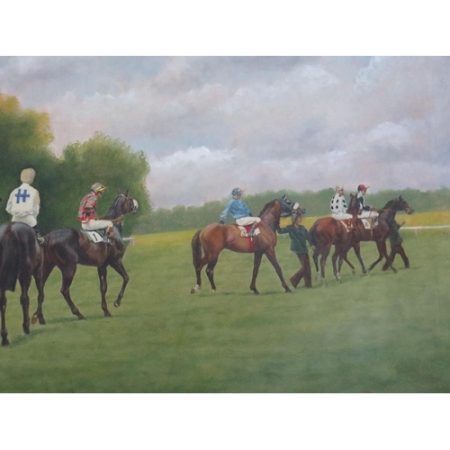 92 - FAIRHURST (XX). British school, a number of racehorses with jockeys up waiting for the start, signed... 