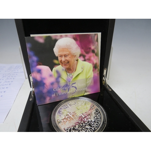 223 - ROYAL MINT 2021 QUEEN ELIZABETH 95TH BIRTHDAY SILVER PROOF 5oz £10 COIN, in case of issue, with C.O.... 