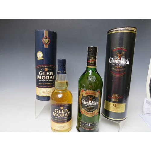 305 - 1 LITRE BOTTLING OF GLENFIDDICH SPECIAL RESERVE 12 YEARS OLD WHISKY IN GIFT TIN, together with 1 bot... 