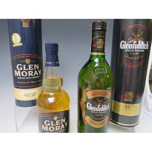 305 - 1 LITRE BOTTLING OF GLENFIDDICH SPECIAL RESERVE 12 YEARS OLD WHISKY IN GIFT TIN, together with 1 bot... 