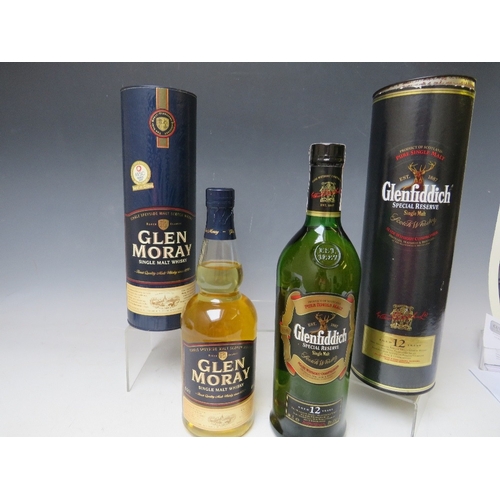 305 - 1 LITRE BOTTLING OF GLENFIDDICH SPECIAL RESERVE 12 YEARS OLD WHISKY IN GIFT TIN, together with 1 bot... 