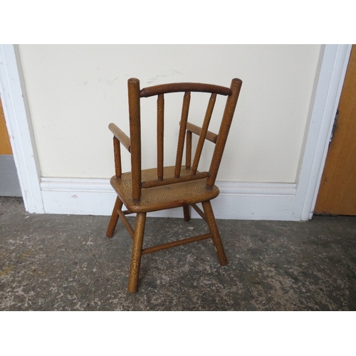 399 - A LATE 19TH / EARLY 20TH MINIATURE APPRENTICE CHAIR, H 40 cm