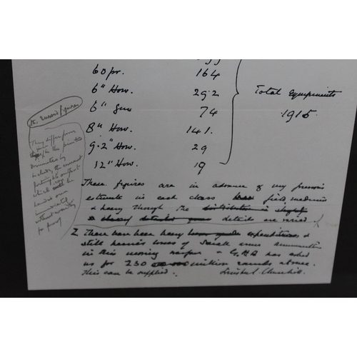 422 - COPY OF A LETTER FROM THE MINISTRY OF WAR MUNITIONS, concerning munitions losses, signed in plate by... 