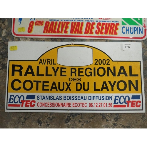 256 - TWO VINTAGE SIGNS THE 2002 COTEAUX DU LAYONS RALLY AND THE VAL DE SEVRE RALLY