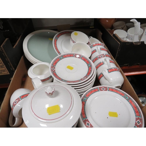 163 - TWO TRAYS OF WEDGWOOD TEA WARE AND  VILLEROY AND BOCH