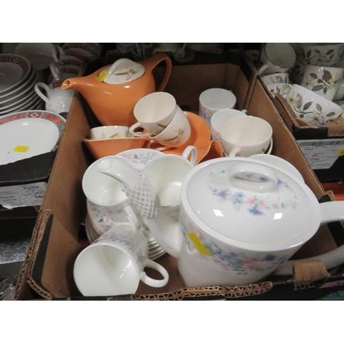 163 - TWO TRAYS OF WEDGWOOD TEA WARE AND  VILLEROY AND BOCH