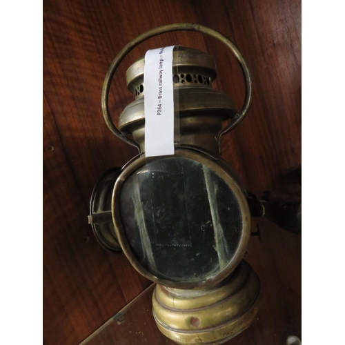 192 - A BRASS RAILWAY LAMP