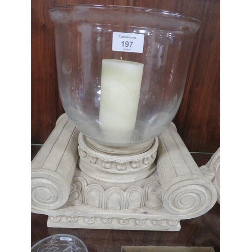 197 - A COLLECTION OF MODERN CANDLE HOLDERS DISH A/F