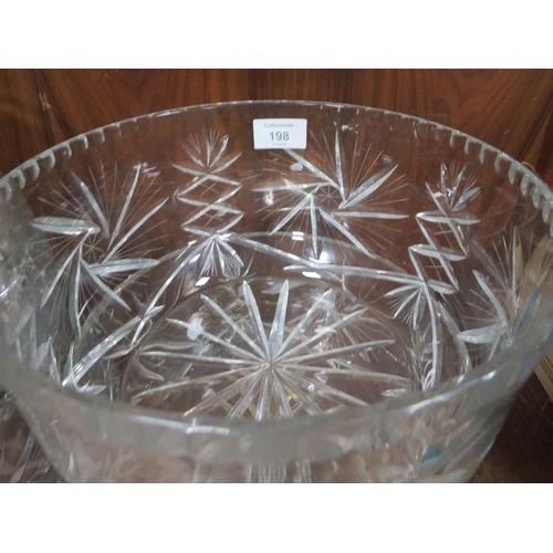 198 - FIVE LARGE GLASS CRYSTAL FRUIT BOWLS