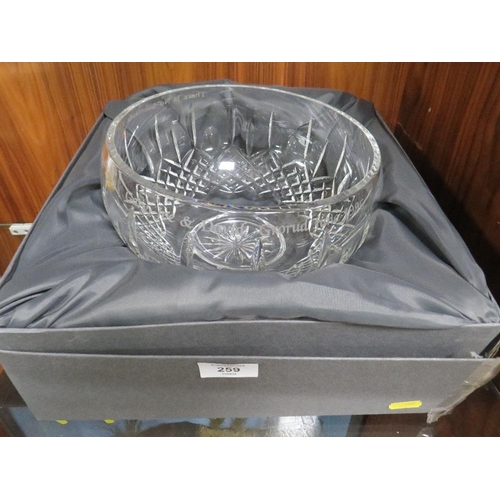 259 - A LARGE WATERFORD CRYSTAL BOWL( ENGRAVED )