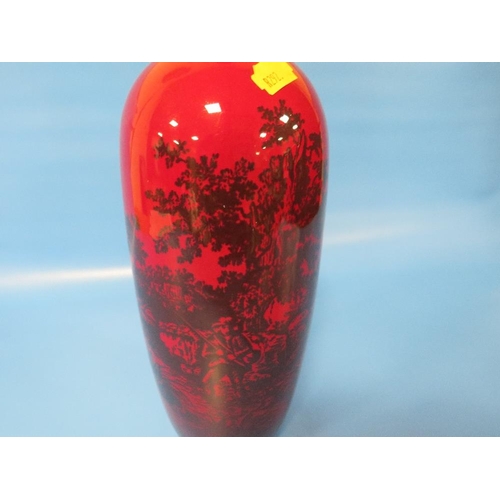 286 - A ROYAL DOULTON FLAMBE WOOD CUT VASE A/F