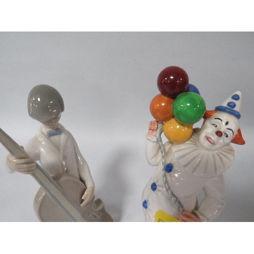 305 - A LLADRO MUSICIAN AND ROYAL DOULTON BALLOON  CLOWN FIGURINE