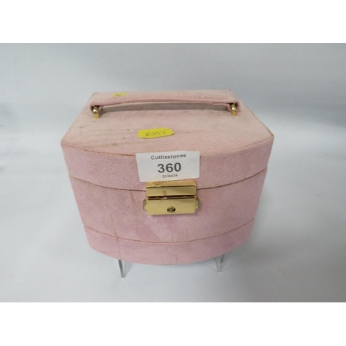 360 - A JEWELLERY BOX AND CONTENTS TO INCLUDE A HALLMARKED 9 CARAT GOLD WRISTWATCH