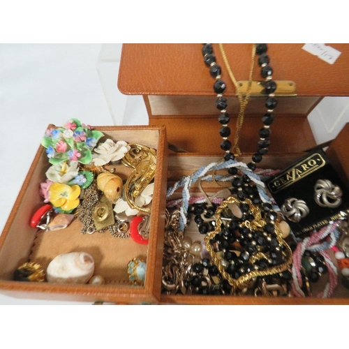 403 - TWO BOXES OF VINTAGE JEWELLERY