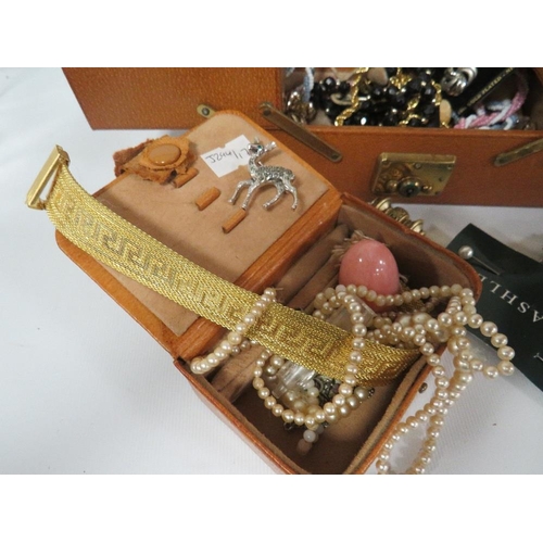 403 - TWO BOXES OF VINTAGE JEWELLERY