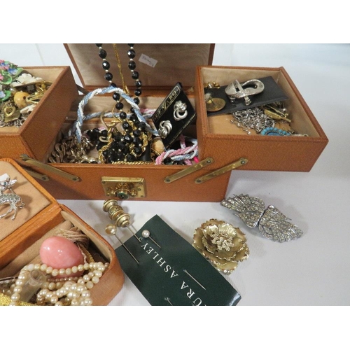 403 - TWO BOXES OF VINTAGE JEWELLERY