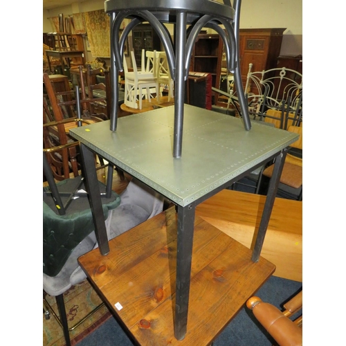 843 - TWO MODERN BISTRO TABLES AND TWO CHAIRS