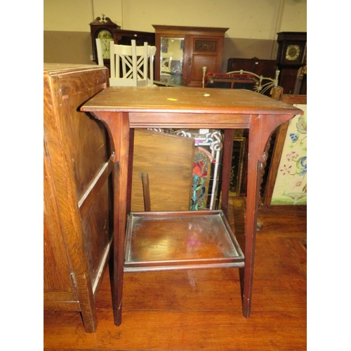 847 - TWO OAK OCCASIONAL TABLES AND A CABINET (3)