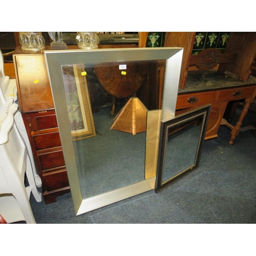 851 - TWO MODERN RECTANGULAR WALL MIRRORS