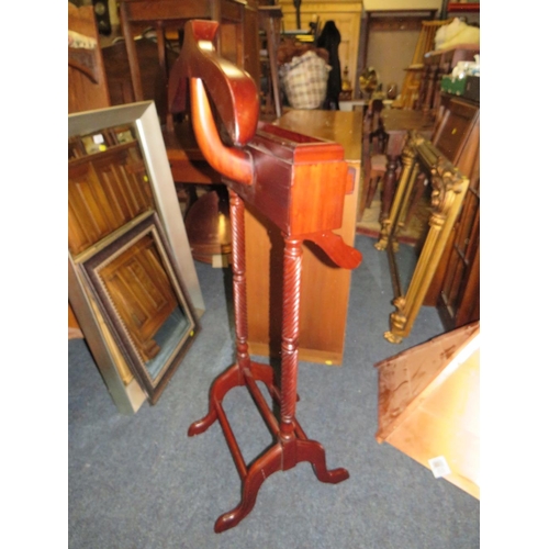 854 - A REPRODUCTION MAHOGANY GENTS VALET STAND