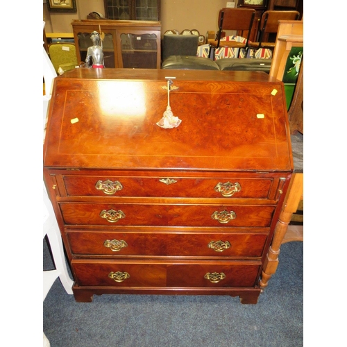 855 - A REPRODUCTION WALNUT BUREAU - W 82 CM