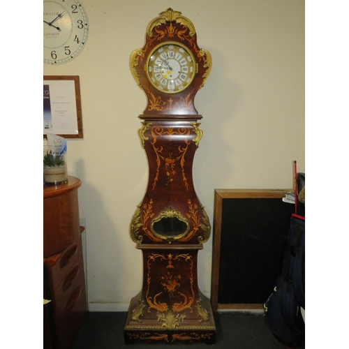 862 - A MODERN DECORATIVE FRENCH LONGCASE CLOCK WITH ENAMELLED DIAL - H 202 CM