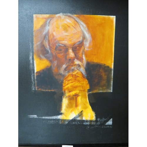 10 - AN OIL ON CANVAS BY RICHARD A WILLS 08 SIGNED VERSO PORTRAIT STUDY OF A BEARDED MAN