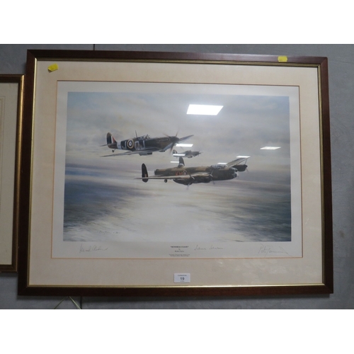 19 - MEMORIAL FLIGHT' - A SIGNED RAF PRINT