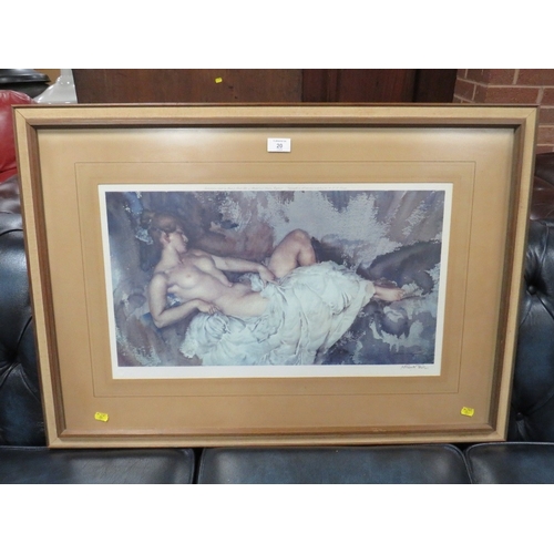 20 - A WILLIAM RUSSELL FLINT  ARTIST PROOF PRINT SIGNED IN PENCIL ' RECLINING NUDE'