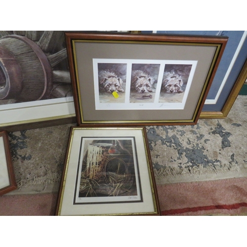 22 - A COLLECTION OF FIVE ASSORTED SIGNED WILDLIFE PRINTS TO INCLUDE STEVE CALE (5)