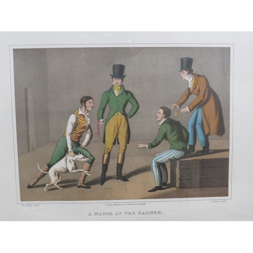 23 - A LARGE 'BREAKING COVER' HUNTING PRINT AND A PAIR OF SPORTING PRINTS (3)