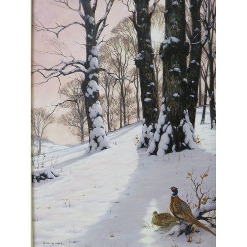 36 - G. WILLIAMS A PAIR OF OIL ON BOARD SNOW SCENES