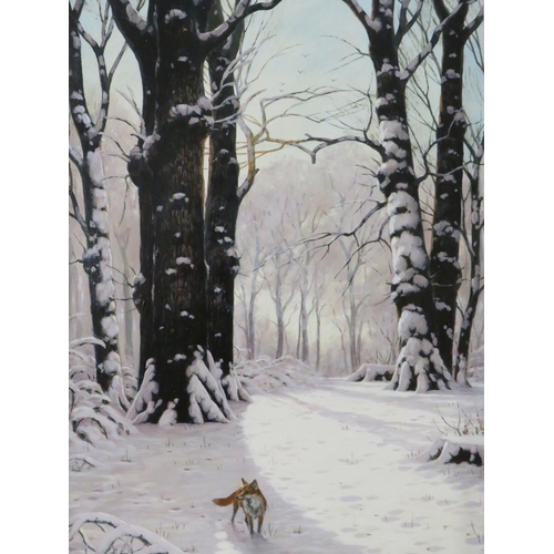 36 - G. WILLIAMS A PAIR OF OIL ON BOARD SNOW SCENES