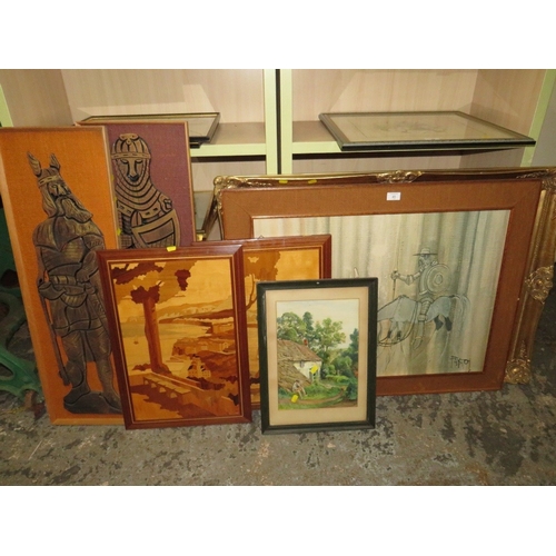 40 - A COLLECTION OF MID CENTURY ARTWORK INCLUDING A PAYNTON PRINT ETC (7)