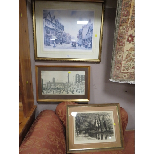 41 - AN ANTHONY FORSTER PRINT, LOWRY PRINT AND FRANCIS WALKER PRINT (3)