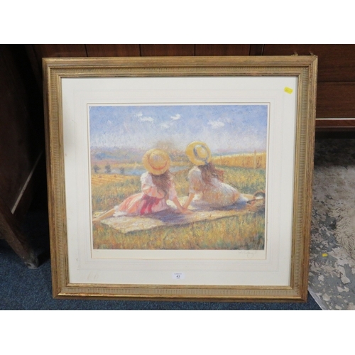 43 - A FRAMED AND GLAZED IMPRESSIONIST PRINT