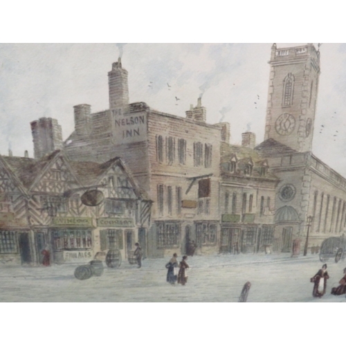 47 - A PAIR OF FRAMED AND GLAZED PAUL BRADDON WATERCOLOURS OF TOWN SCENES