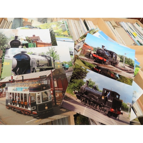 234 - THREE BOXES OF VINTAGE PHOTOGRAPHS, BUSES, STEAM LOCOMOTIVES ETC