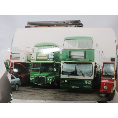 234 - THREE BOXES OF VINTAGE PHOTOGRAPHS, BUSES, STEAM LOCOMOTIVES ETC