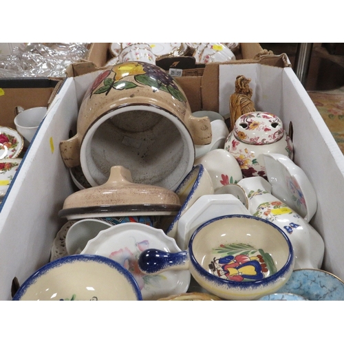 81 - THREE TRAYS OF ASSORTED CERAMICS TO INCLUDE AYNSLEY ETC