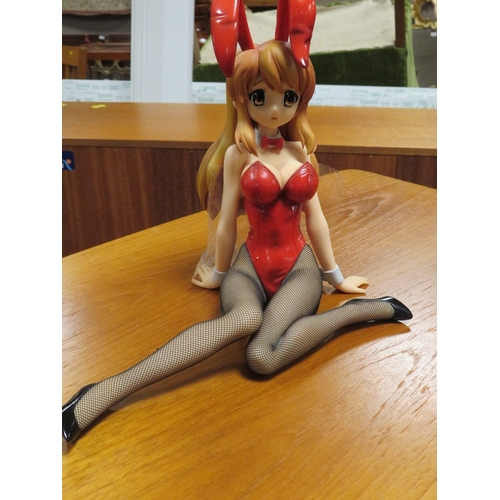 85 - FIVE DIFFERENT BOXED ANIME  BUNNY GIRL ¼ PVC FIGURES TO INCLUDE KYONS SISTER, MIKIRI ASHINA, EMINI K... 