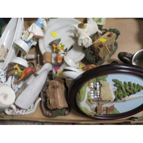 86 - FOUR TRAYS OF ASSORTED CERAMICS TO INCLUDE A PORTMEIRION BOWL