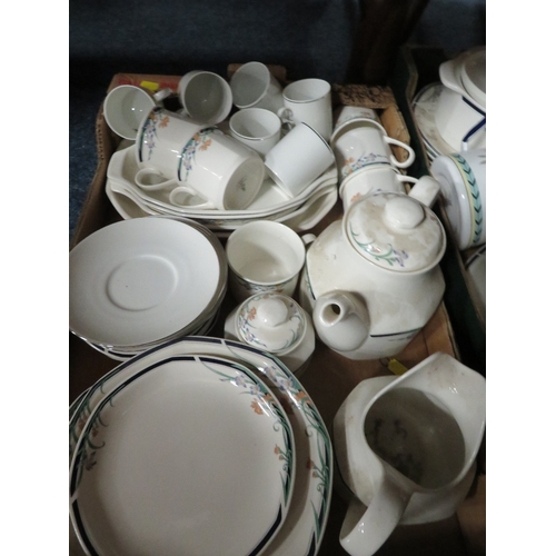 122 - THREE BOXES OF ASSORTED CHINA AND SUNDRIES TO INCLUDE  JUNO, ROYAL DOULTON ETC