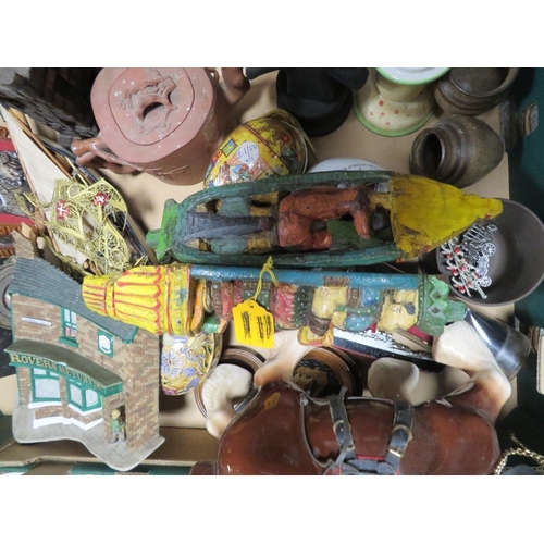 133 - TWO TRAYS OF ASSORTED CERAMICS TO INCLUDE SHIRE HORSE ETC