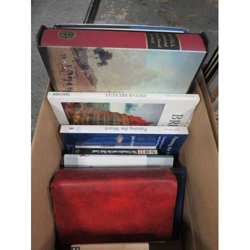 108 - TWO BOXES OF BOOKS TO INCLUDE ART RELATED BOOKS