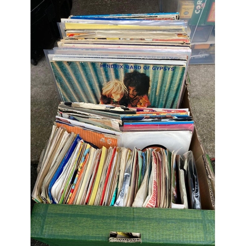 100 - OVER 60 LP RECORDS TOGETHER WITH APPROXIMATELY 150 SINGLES RECORDS MAINLY FROM THE 60s, 70s, 80s AND... 