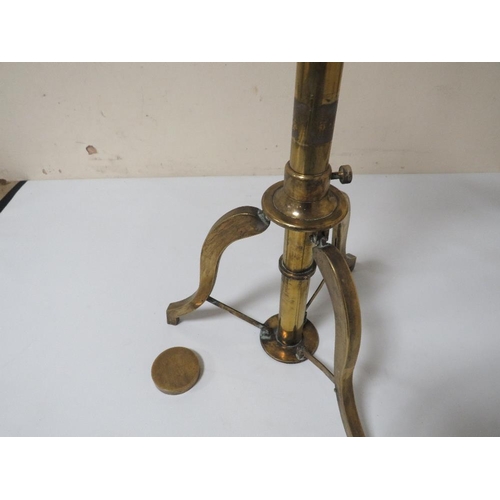 237 - A VINTAGE BRASS TELESCOPE ON STAND